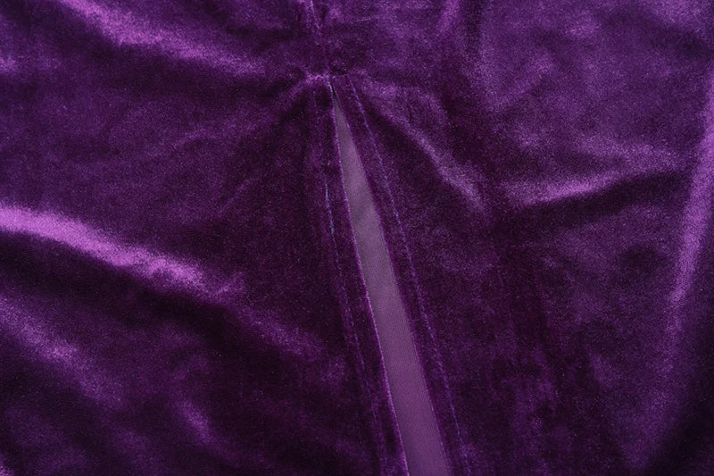 סט שני חלקים קטיפה חולצה וחצאית מקסי צמודה - מירנדה