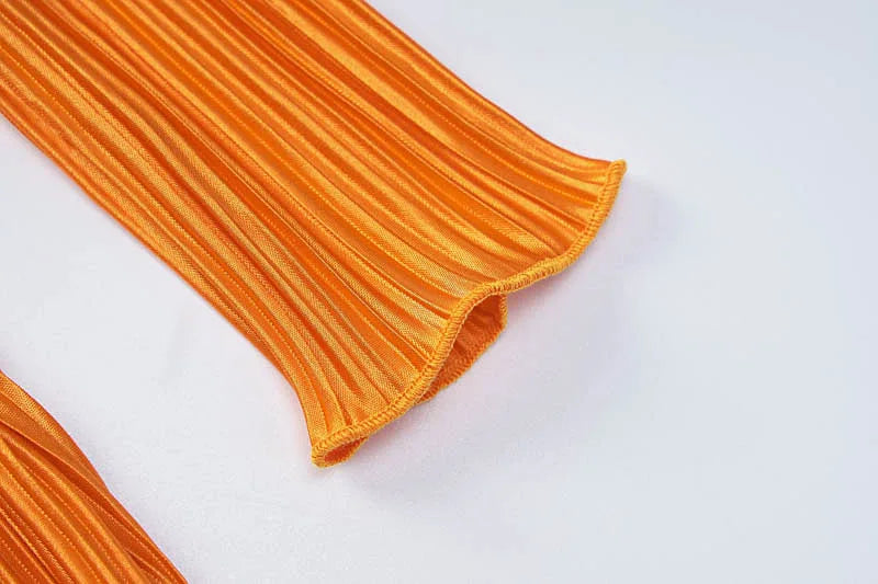 שמלת מקסי כיווצים בד מבריק - Abigail