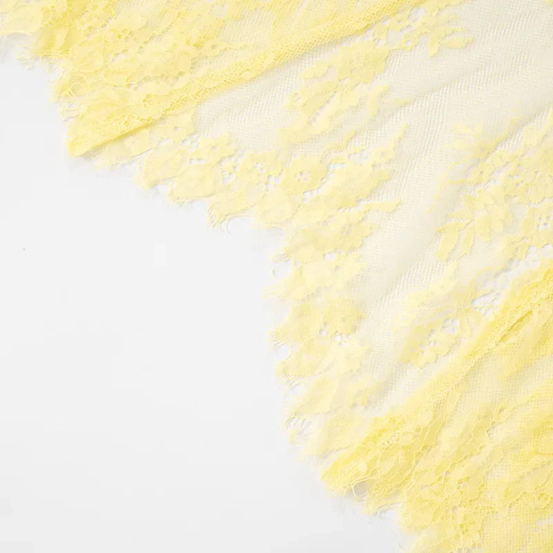 שמלת מקסי כיווצים בעיצוב תחרה - אמריז'ה