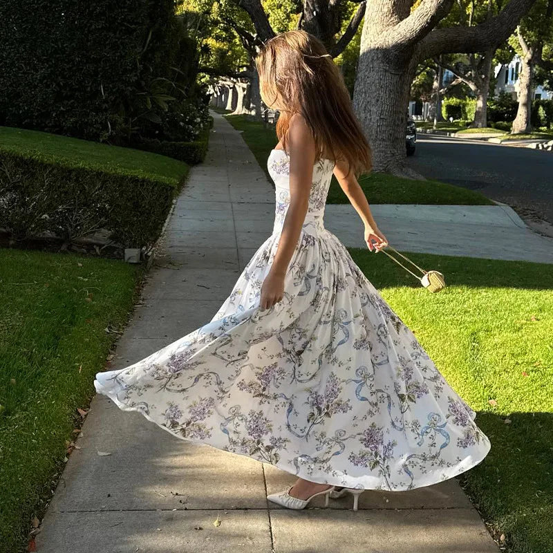 שמלת מקסי פרחונית בגזרת A - ונציה