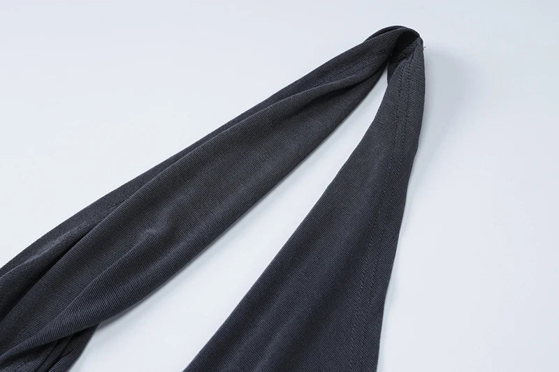 שמלת מקסי זמש סרוגה בעיצוב צווארון נופל גב פתוח בעיטור קשירה - מיכאלה