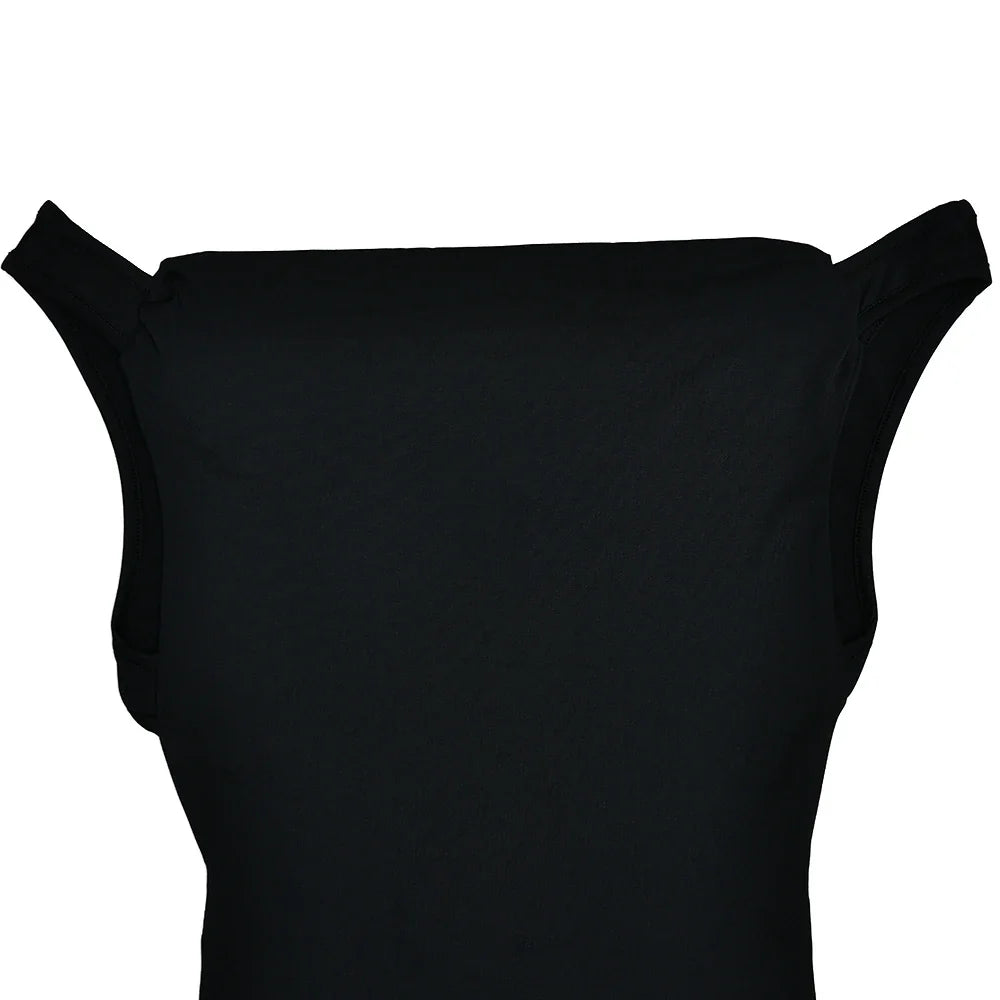 שמלת מקסי צמודה בגזרת בת ים גב פתוח מחשוף נופל - קרי