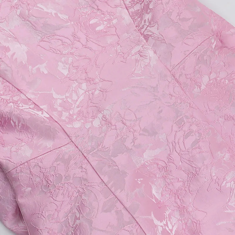 שמלת מיני בגזרת בעיטור רמת איורי פרחים ופפיון בגב - Louisa