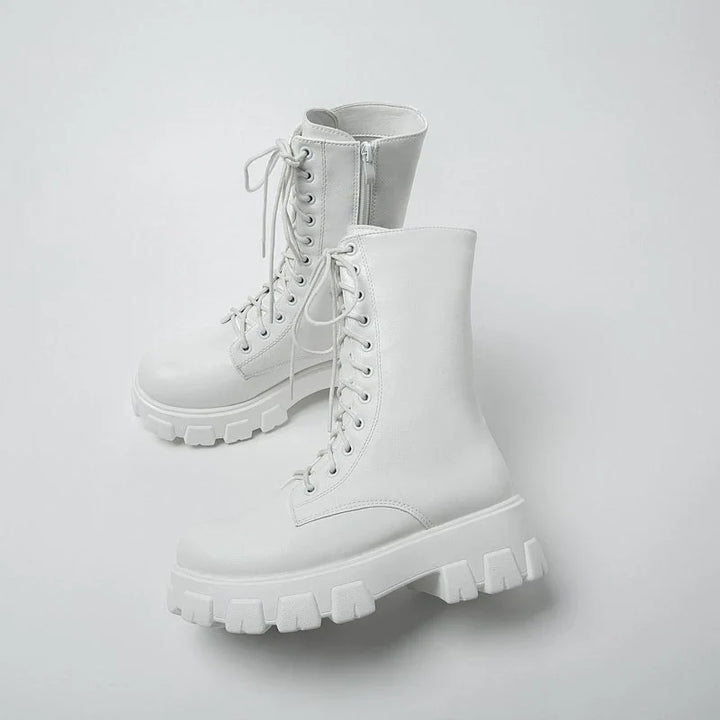 Faux leather rain boots with lace-up design - Martin