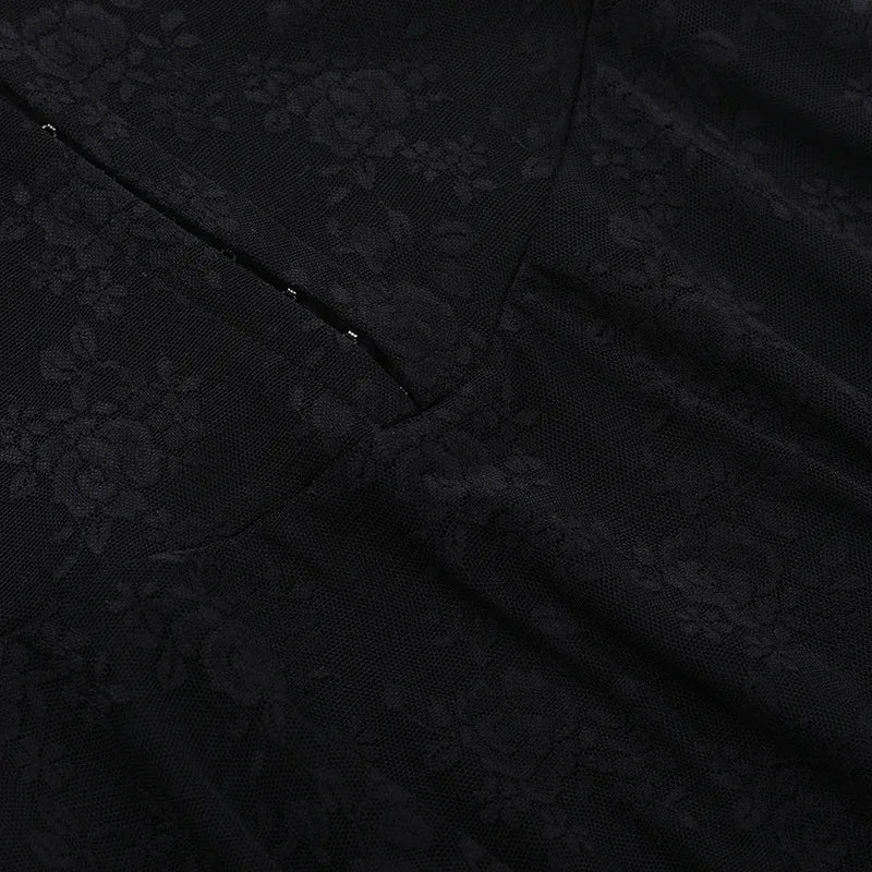 שמלת מיני תחרה בגזרת A סגירת סיכות - Saanvi