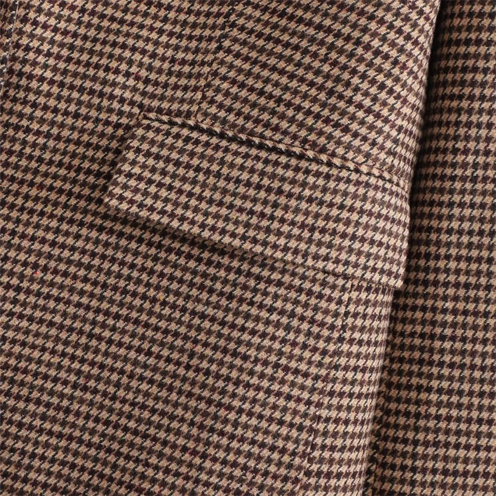 סט שני חלקים משובץ סטייל קולג' GIRL חצאית מיני ובלייזר - קוני