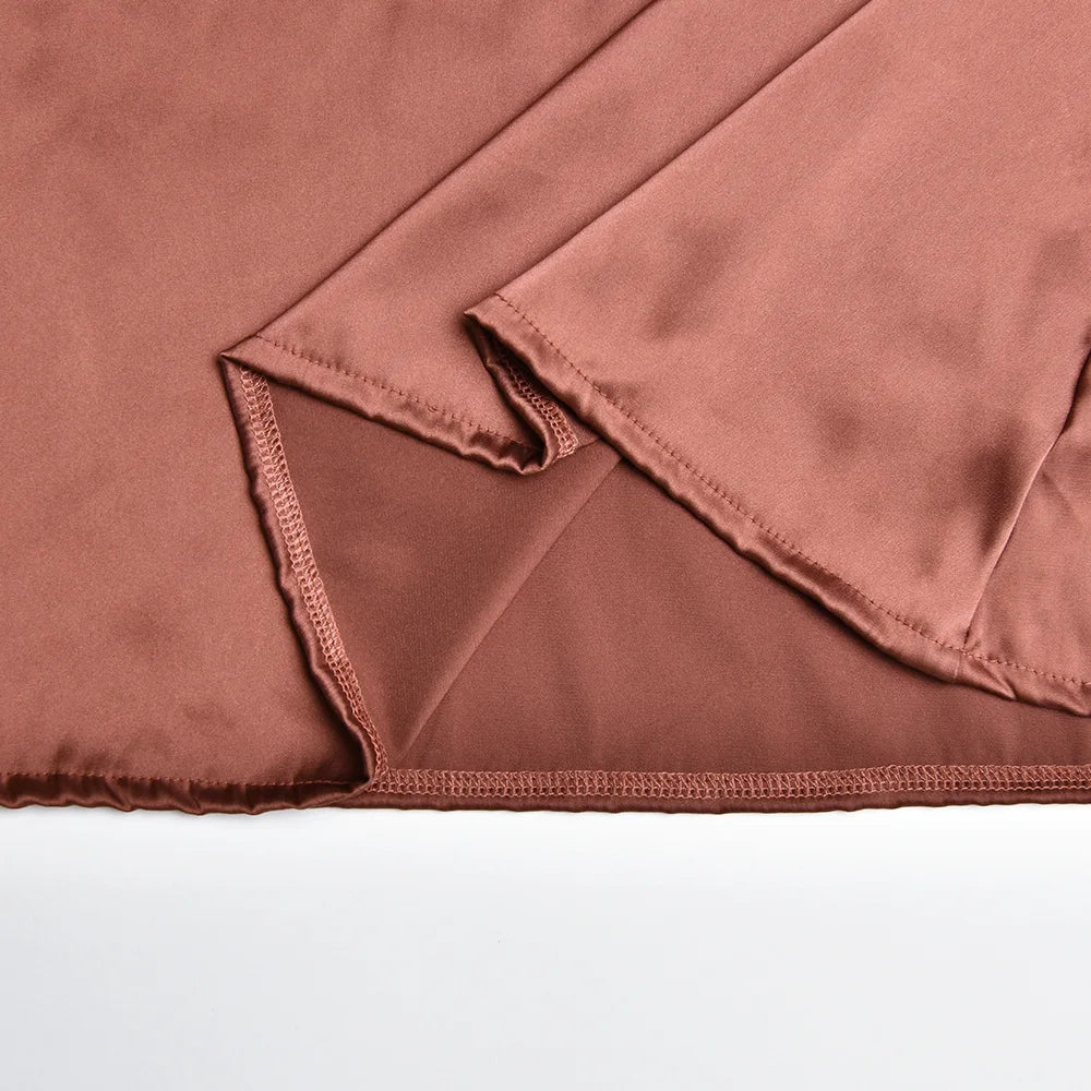 שמלת מקסי סאטן קשירות בגב - ג'ויה