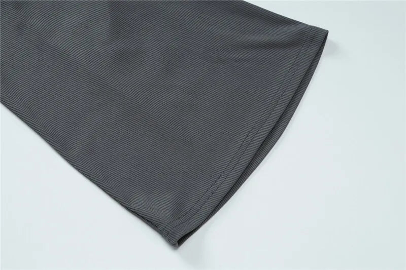 שמלת מקסי סרוגה צנועה בגזרת A קשירות במותן - לירי