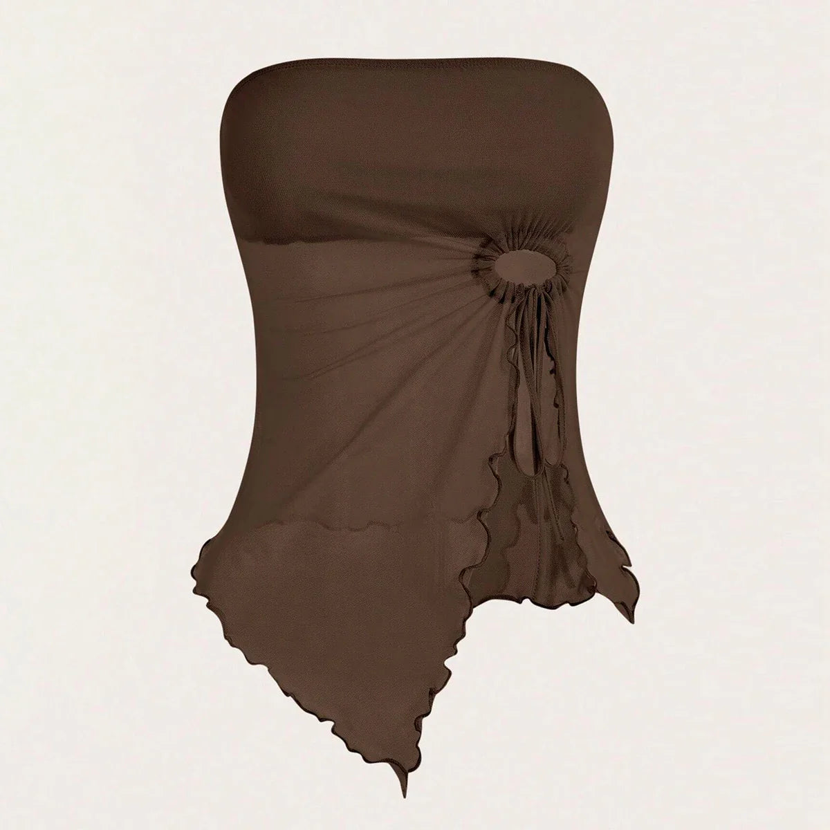 טופ סטרפלס רשת בעיטור חישוק - טייט