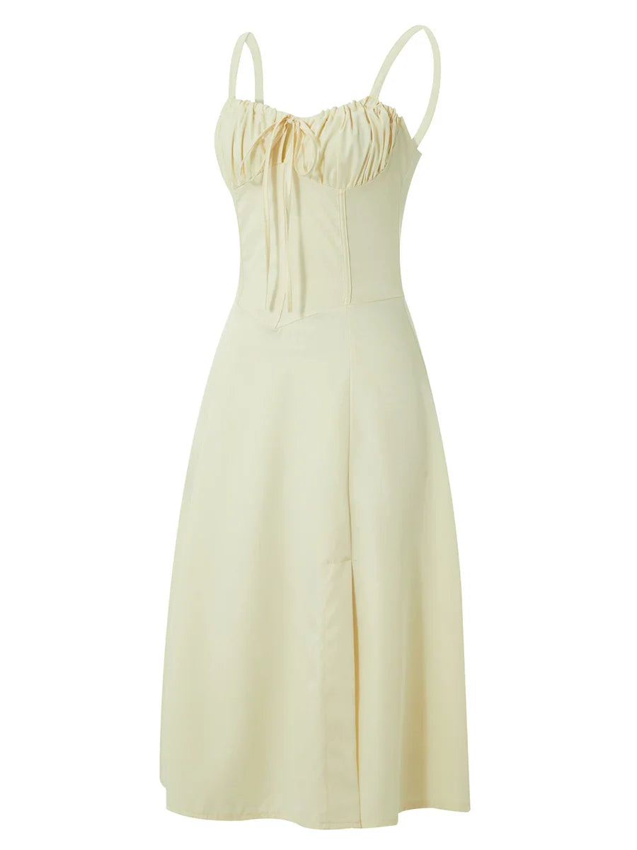 שמלת מידי קיצית בעיצוב כפרי בעיטור שסע - אלדורי