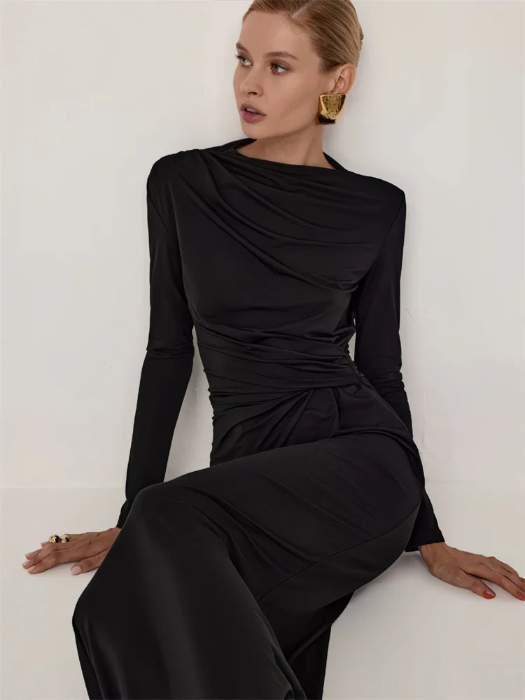 שמלת מקסי בעיצוב כיווצים - אליה