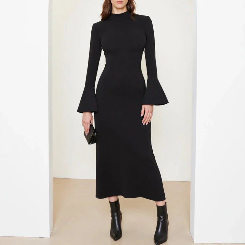 שמלת מקסי  אלגנטית שרוולי פעמון - איילה