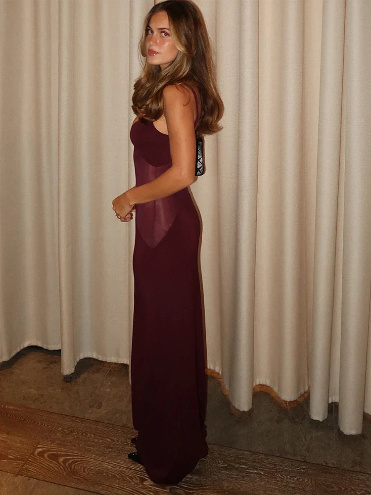 שמלת מקסי אלגנטית בעיטור רשת - Zhuri