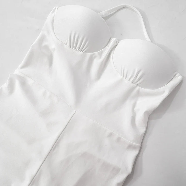 Shiny, shapely strapless jumpsuit - Lorelai