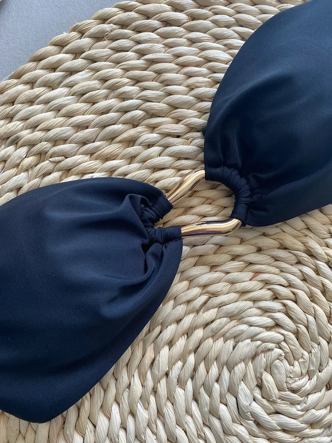 Strapless bikini with gold buckle decoration - Millis