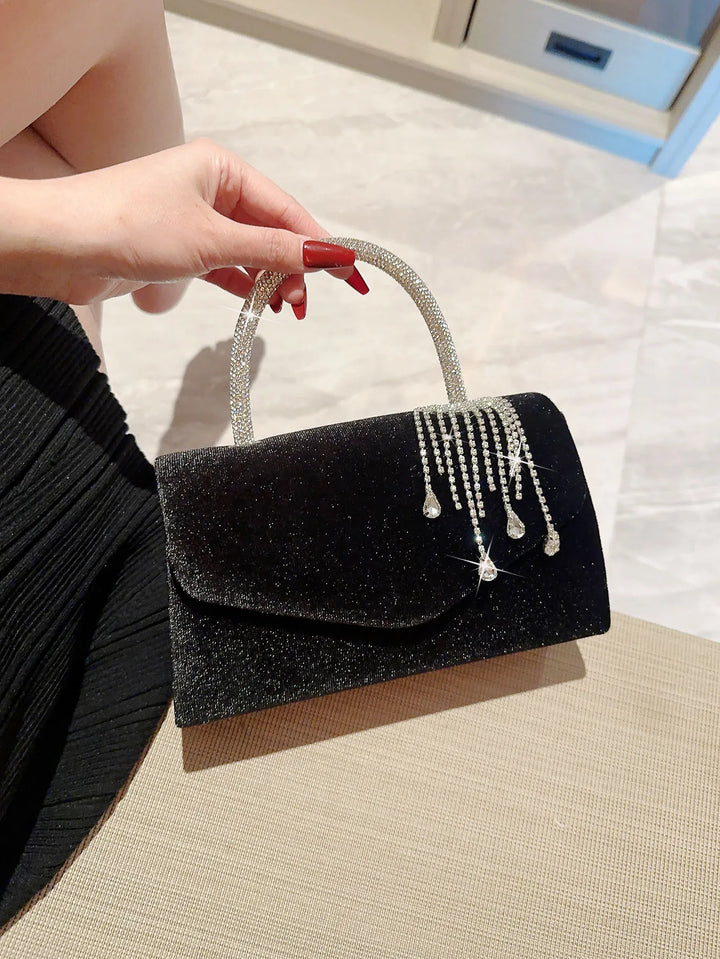 Velvet bag with diamond pattern design