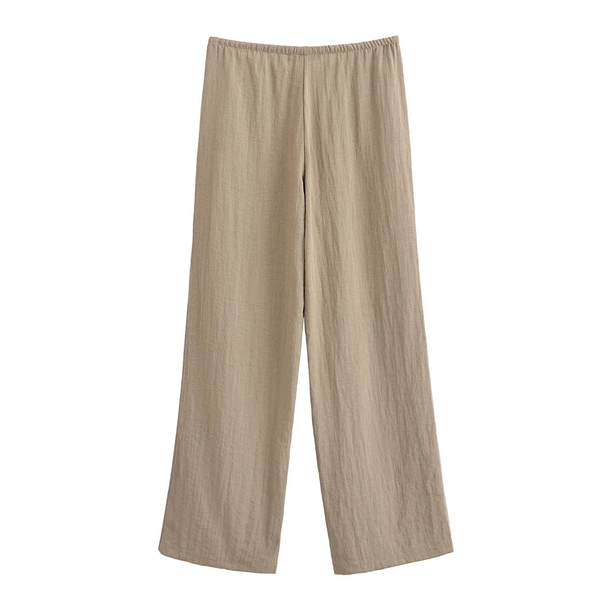 חליפת פשתן שני חלקים חולצת קשירה ומכנסיים ארוכים - אווה