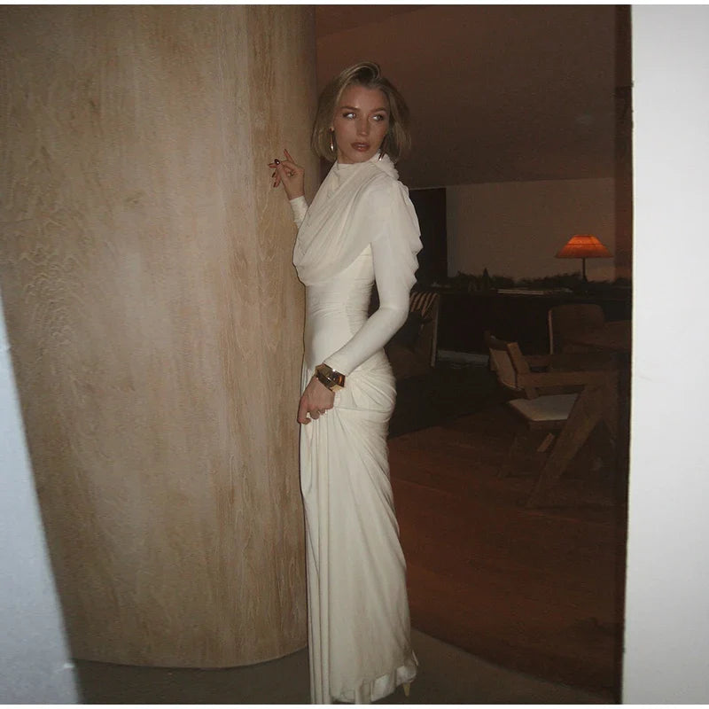 שמלת ערב מקסי בעיצוב קיפולים - רחלי