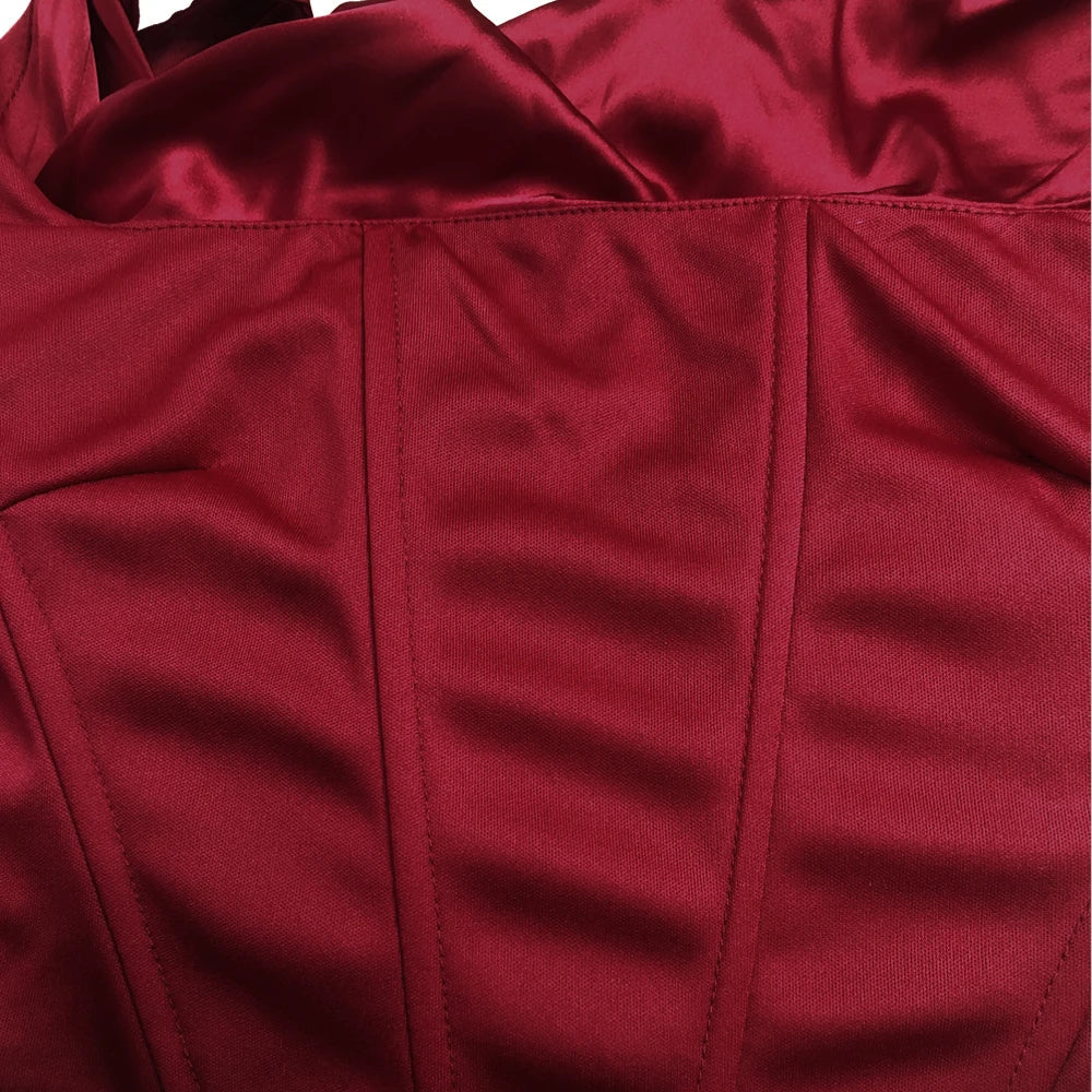 סט סאטן שני חלקים טופ וחצאית מקסי - מיאלה