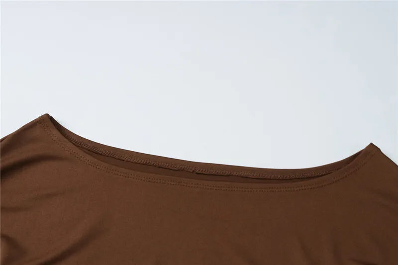 חליפת שני חלקים טייץ שלושת רבעי בעיצוב קשירה וחולצת שרוולי פעמון - קנדי