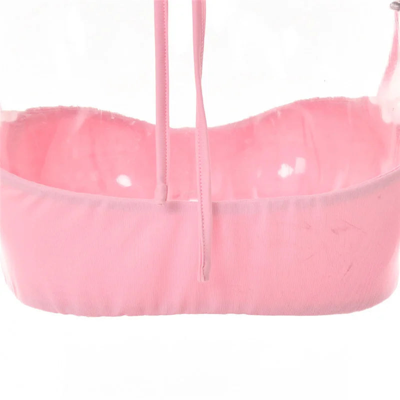 סט (חלק/נצנצים) שני חלקים חצאית מיני כיווצים בעיטור מלמלה וטופ שרוולי רשת - MICHEL