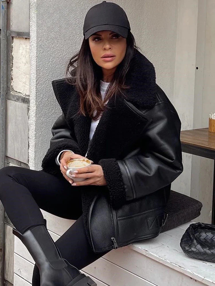 מעיל עור פרווה פנימית - אלכס