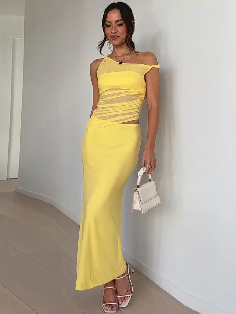 שמלת מקסי בעיצוב רשת - סאני