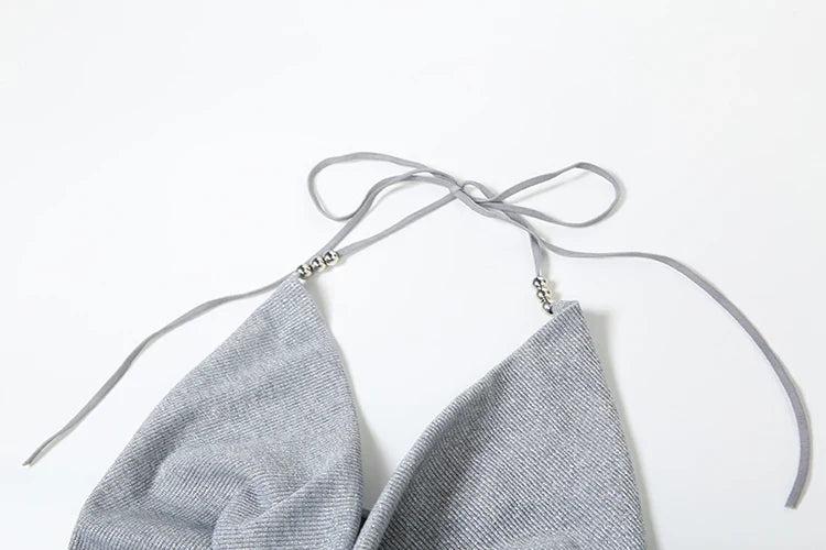 שמלת מקסי נצנצים סרוגה צווארון נופל גב פתוח - Gracie