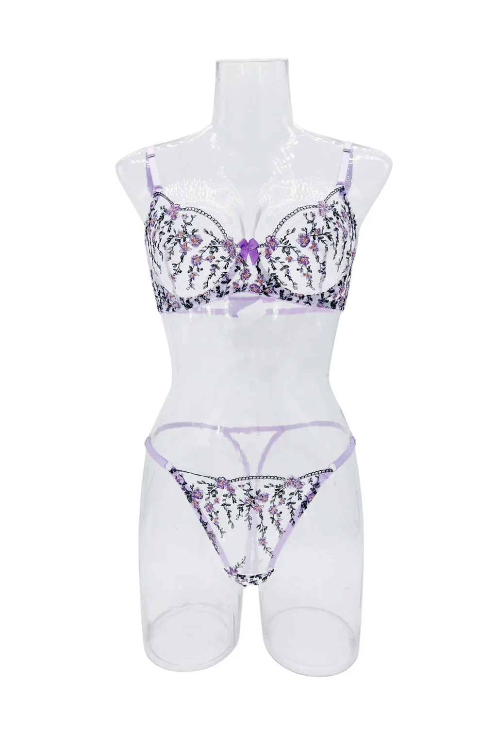 סט שקוף בעיצוב פרחוני - Journee