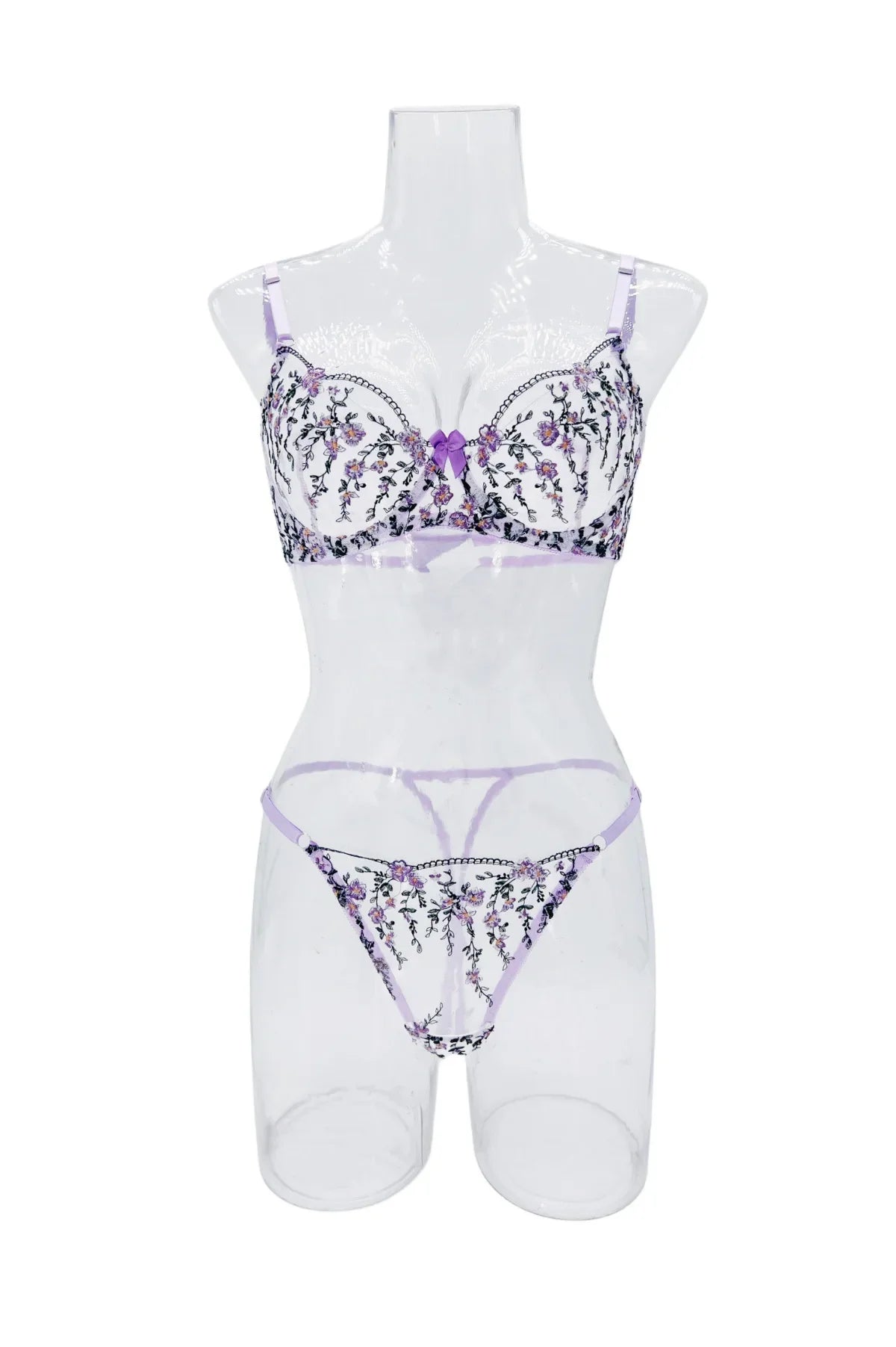 סט שקוף בעיצוב פרחוני - Journee