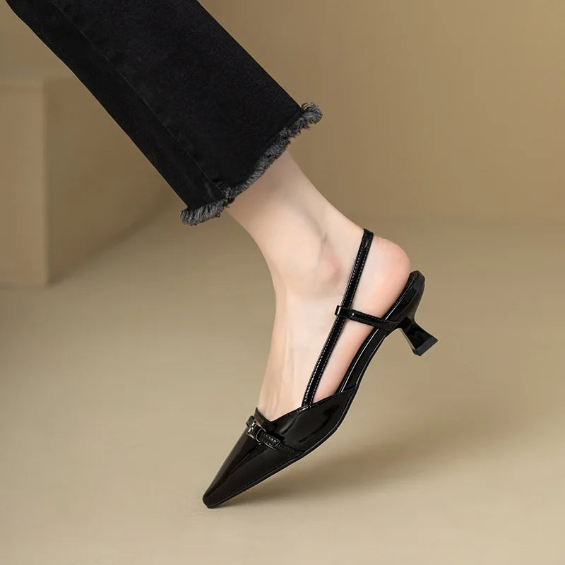 Shiny Pointed High Heels - Shirit