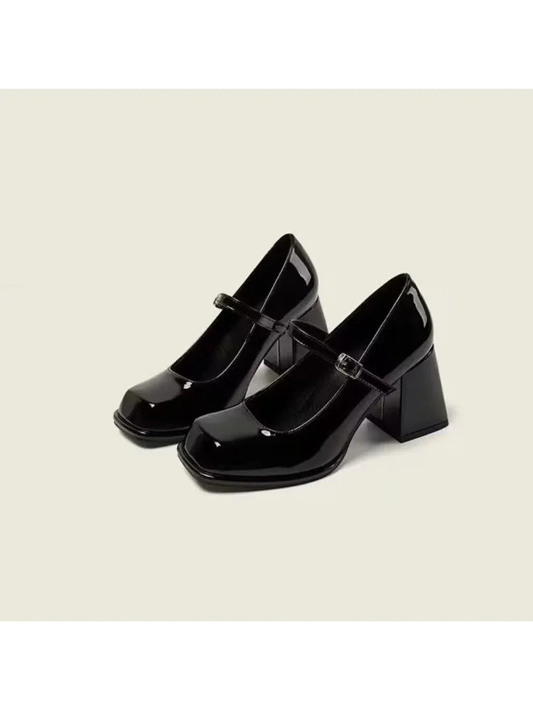Shiny leatherette platform doll shoes - for Oren