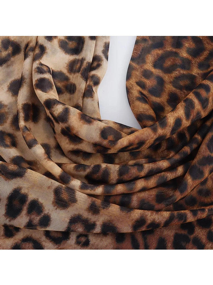 שמלת מקסי שיפון מנומרת בעיצוב צווארון נופל - טיירה