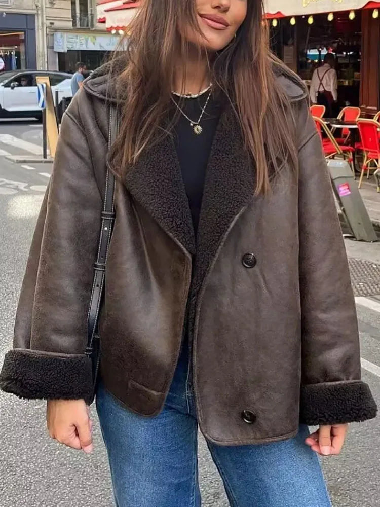 מעיל זמש פרווה פנימית - מולי