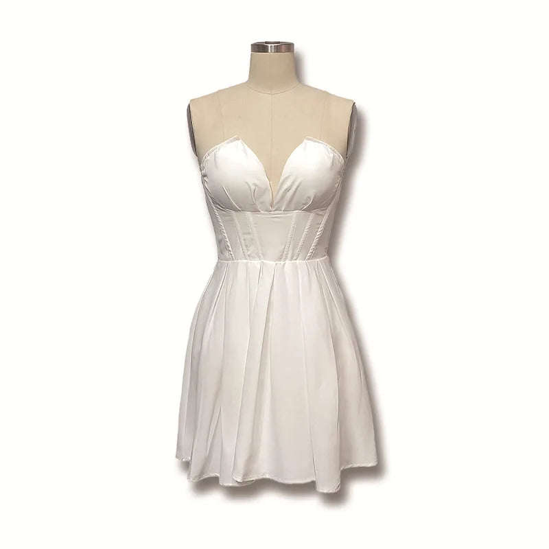 שמלת מיני סטרפלס בגזרת A - Livia