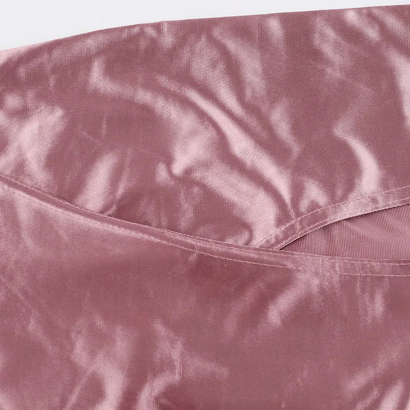 שמלת מקסי סאטן אלגנטית בעיצוב שסע - רוזה