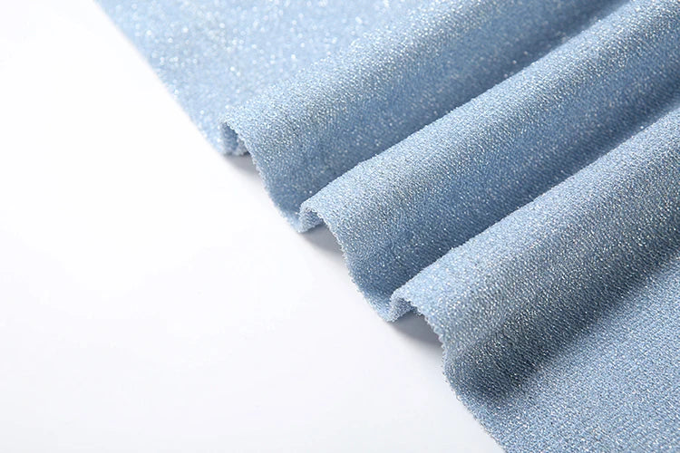 שמלת מקסי נצנצים סרוגה בעיצוב פתח וקשירה - Cynthia