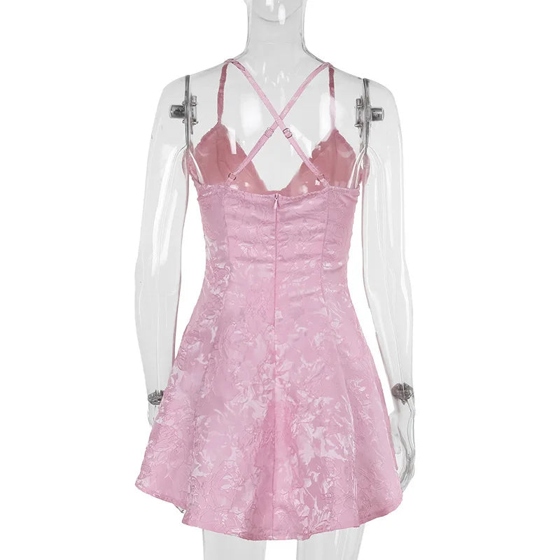 שמלת מיני בעיטור רקמת איורי פרחוני - דפני