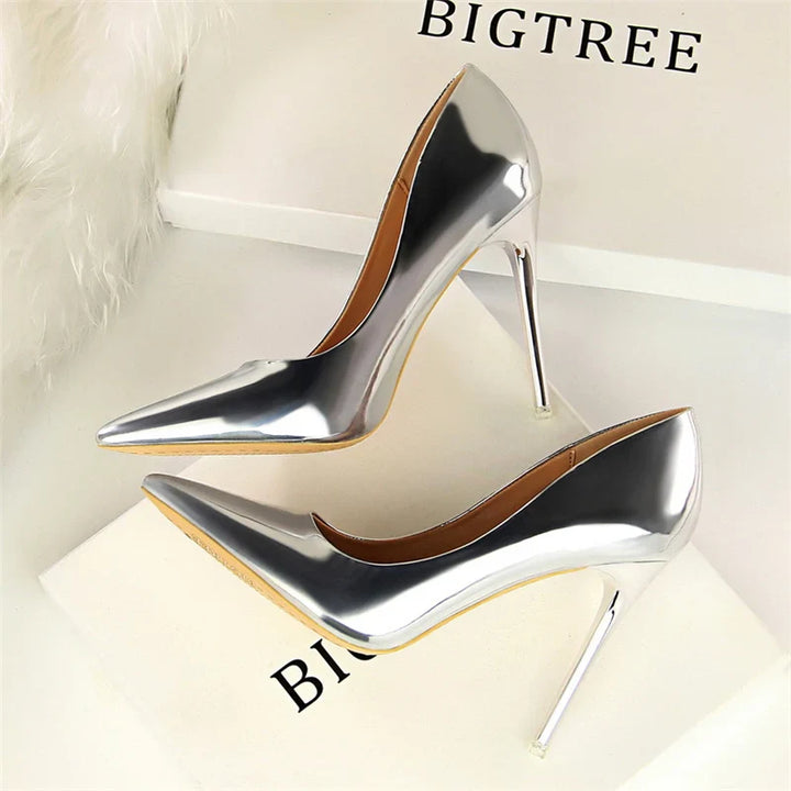 Shiny high heel shoes in various heights - Hailey