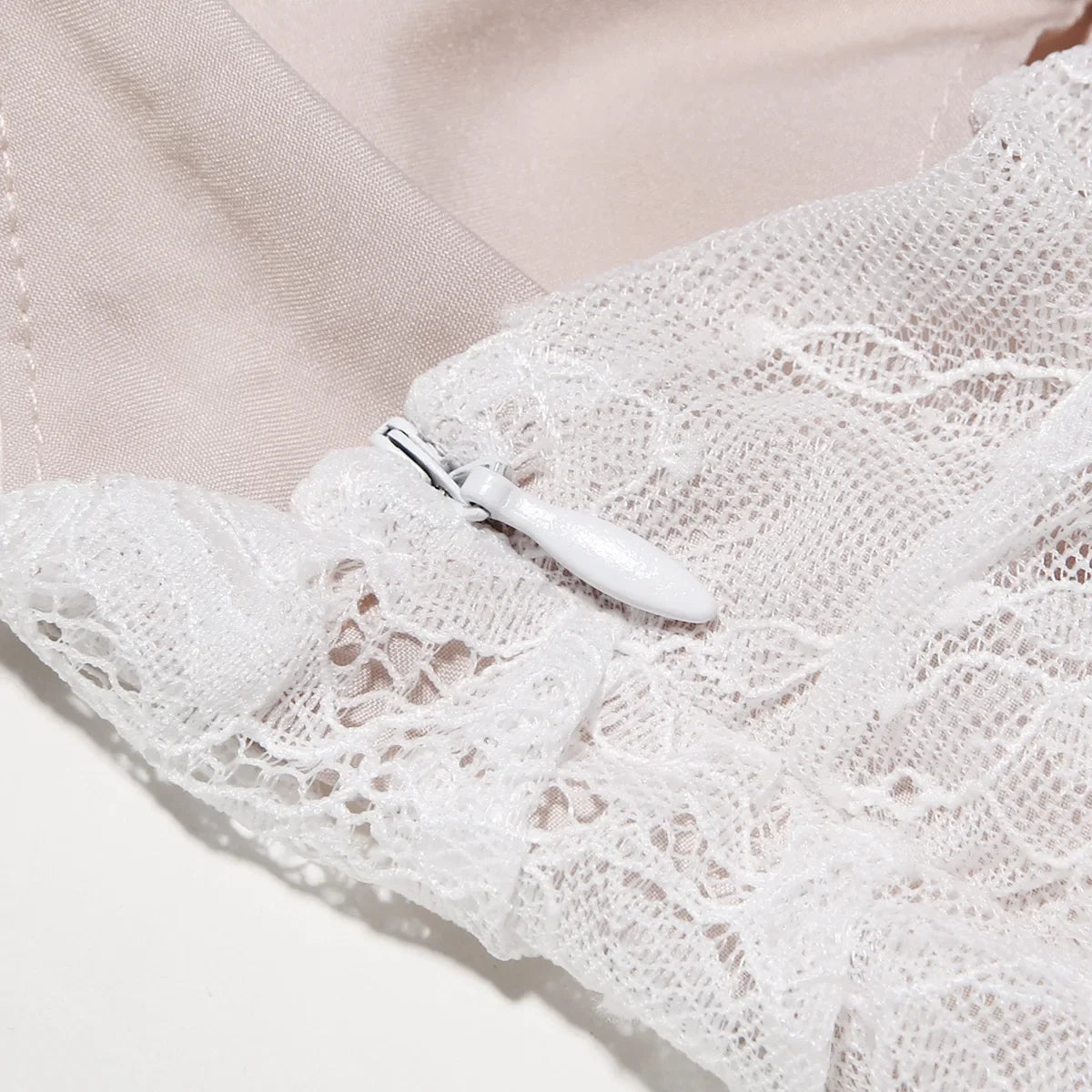 שמלת מקסי אלגנטית תחרה בשילוב עליונית שרוולי תחרה - איליה