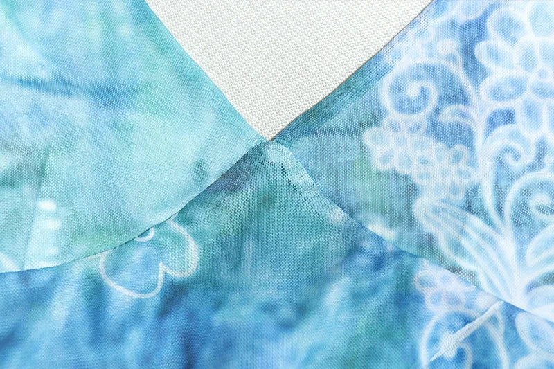 סט שני חלקים בהדפס טרופי טופ וחצאית מקסי מלמלה בעיצוב שסע - MAYA