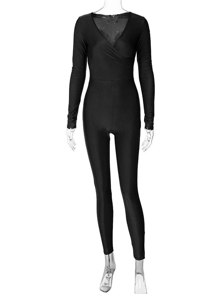 אוברול צמוד בד מחטב ומבריק - FOXIE