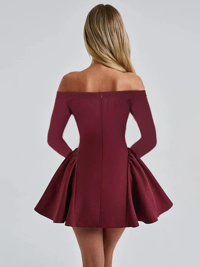 שמלת מיני בגזרת A כתפיים חשופות - Bailey