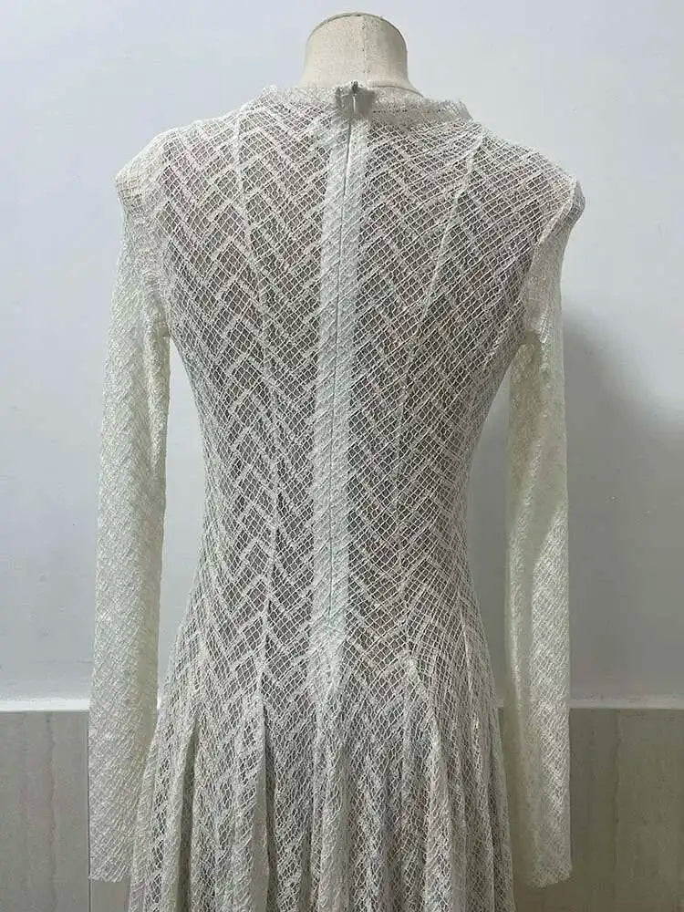 שמלת מקסי ערב יוקרתית בעיצוב ארוג בגזרת A - ליבי