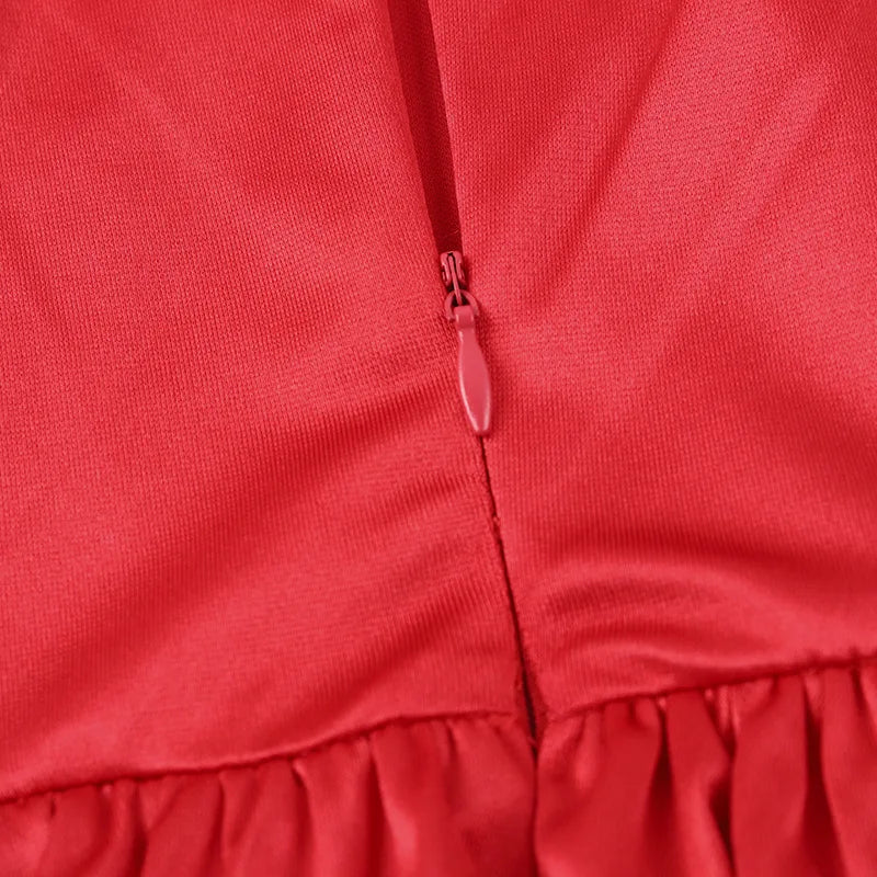 שמלת מיני סאטן בגזרת בלון - שנדי