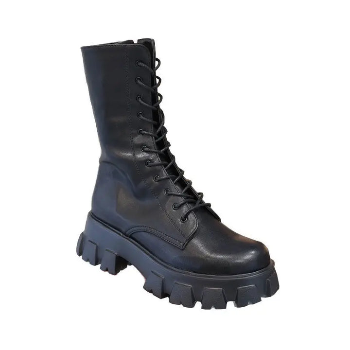 Faux leather rain boots with lace-up design - Martin