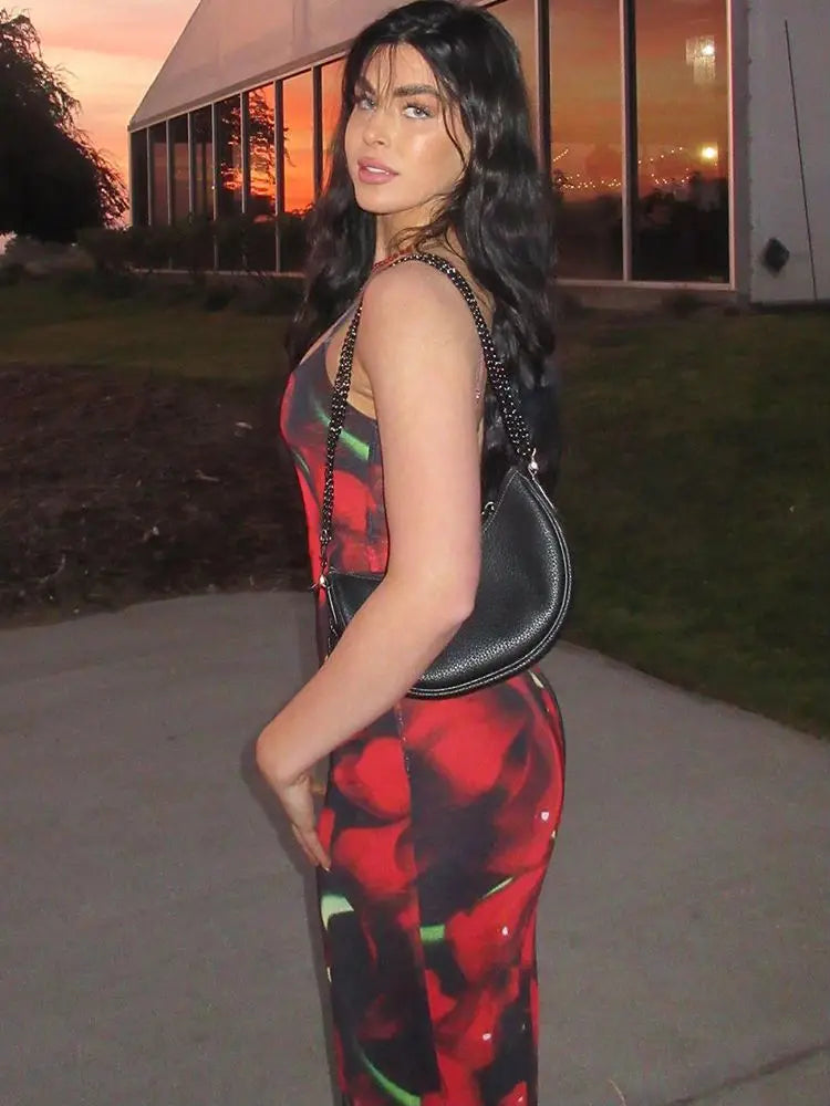 שמלת מקסי צמודה פרחונית - איירין