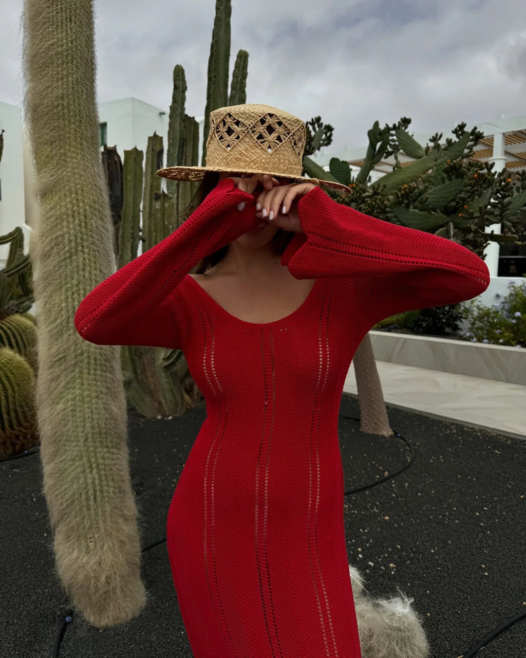 שמלת מקסי סרוגה גב פתוח - Sierra