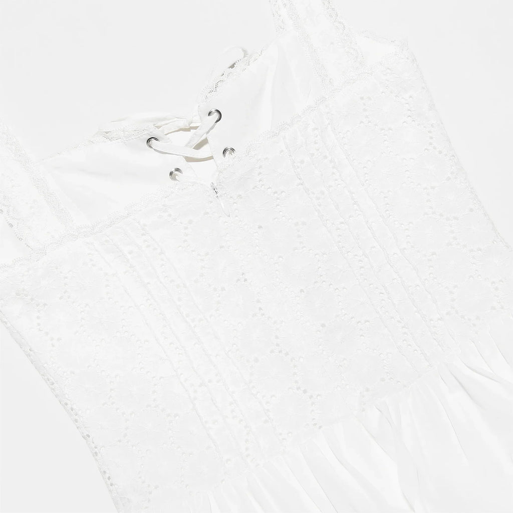 שמלת מידי סטייל כפרי בגזרת A בעיצוב קשירה - SUNRISE