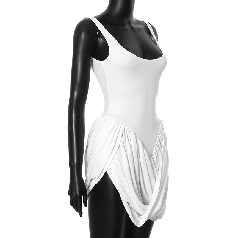 שמלת מיני קיפולים בעיצוב שסע - רונאלי